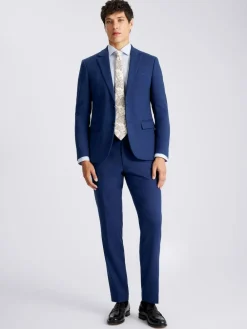 MOSS Blue Slim Slub Suit Jacket^ Blue Suits|Suits & Tuxedos