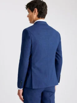 MOSS Blue Slim Slub Suit Jacket^ Blue Suits|Suits & Tuxedos