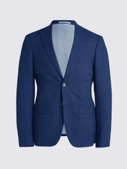 MOSS Blue Slim Slub Suit Jacket^ Blue Suits|Suits & Tuxedos
