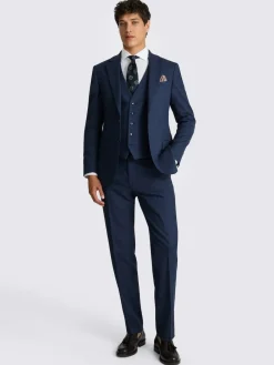 MOSS Blue Tailored Flannel Suit Jacket^ Blue Suits