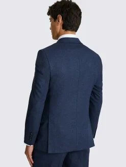 MOSS Blue Tailored Flannel Suit Jacket^ Blue Suits