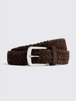 MOSS Brown Suede Woven Belt^ Belts & Braces