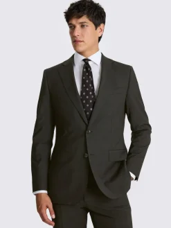 Best MOSS Charcoal Tailored Performance Suit Jacket