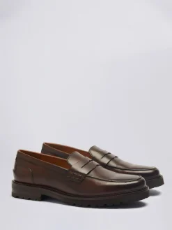 New MOSS Camden Chunky Loafers Chestnut Brown