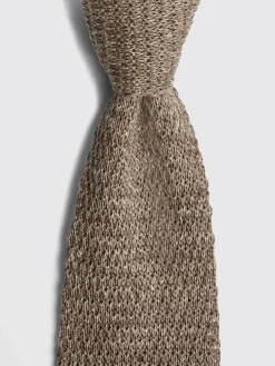Outlet MOSS Gold Melange Knitted Linen Tie