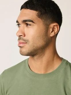 Online Next Moss Green Slim Fit Essential Crew Neck Cotton T-Shirt