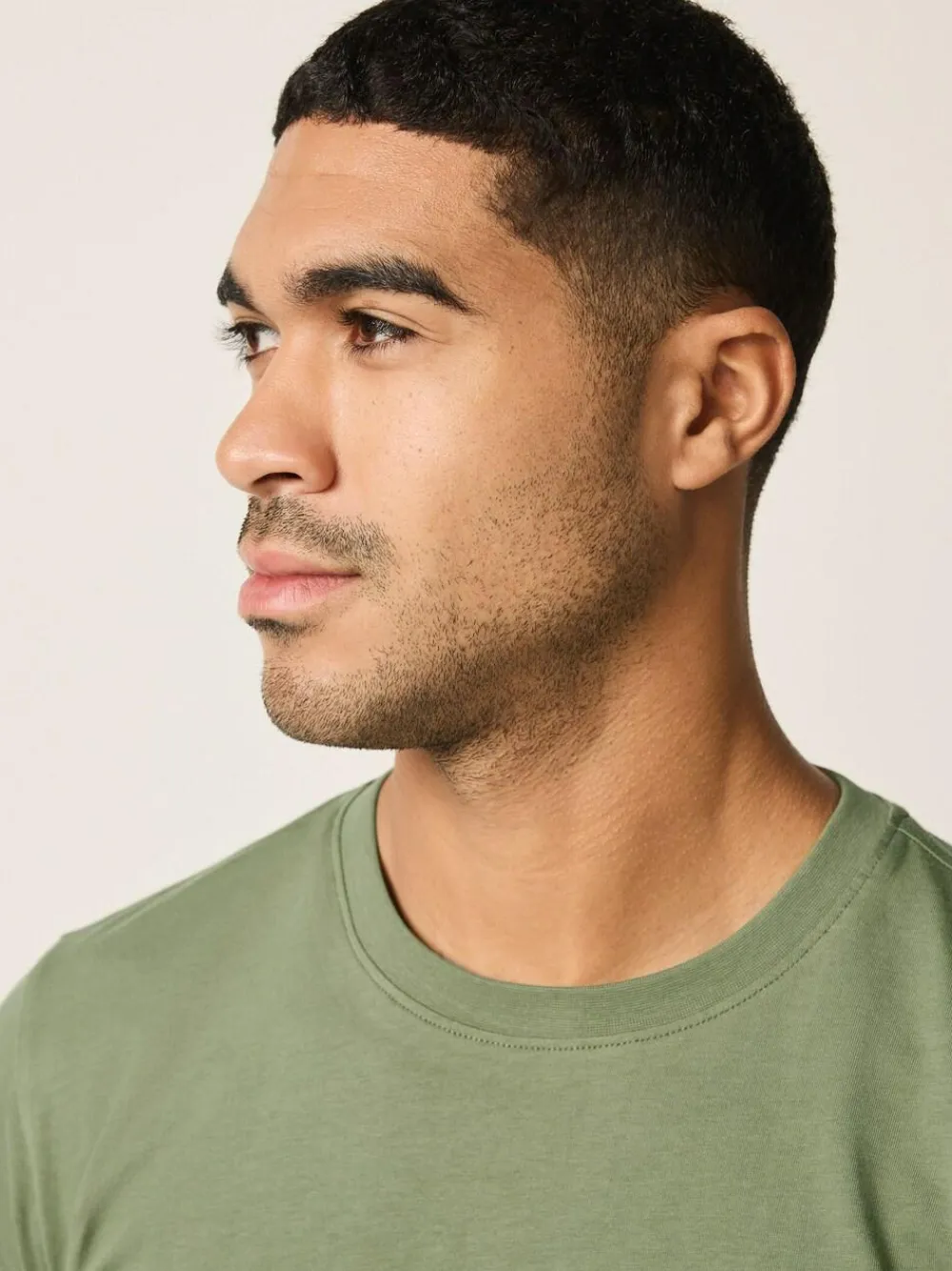 Online Next Moss Green Slim Fit Essential Crew Neck Cotton T-Shirt