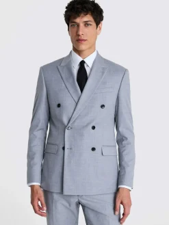 MOSS Slim Double Breasted Stretch Suit Jacket^ Grey Suits