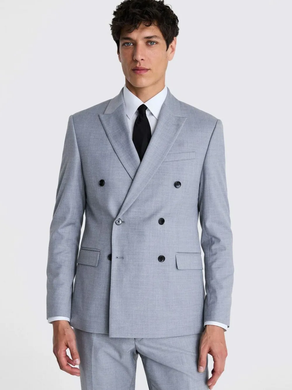 MOSS Slim Double Breasted Stretch Suit Jacket^ Grey Suits