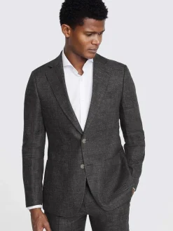 MOSS Grey Tailored Fit Linen Suit Jacket^ Grey Suits