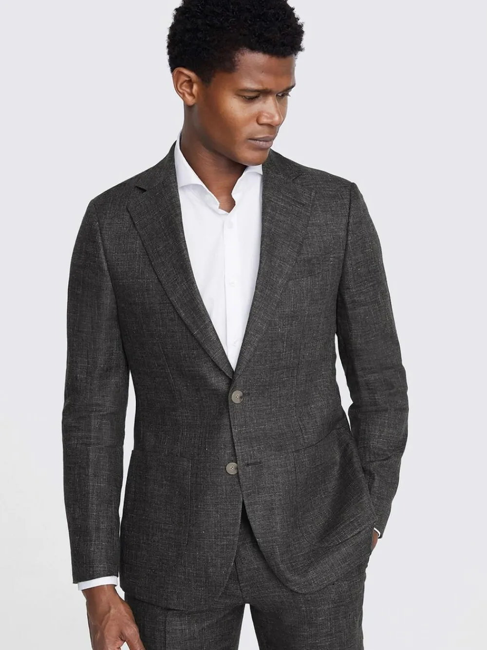 MOSS Grey Tailored Fit Linen Suit Jacket^ Grey Suits