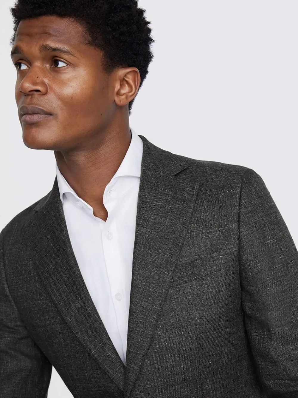 MOSS Grey Tailored Fit Linen Suit Jacket^ Grey Suits