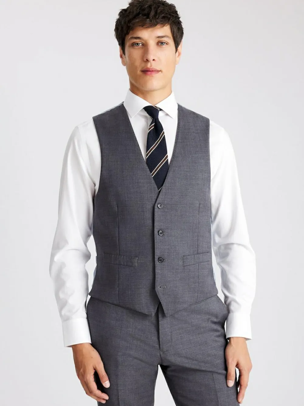 New MOSS Grey Tailored Twill Suit Waistcoat