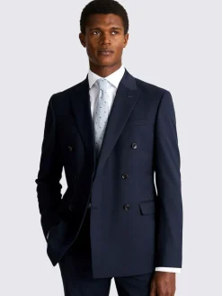 Outlet MOSS Slim Double Breasted Stretch Suit Jacket Ink