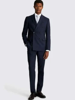 Outlet MOSS Slim Double Breasted Stretch Suit Jacket Ink