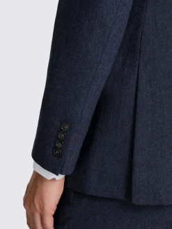 MOSS Tailored Herringbone Suit Jacket^ Blue Suits