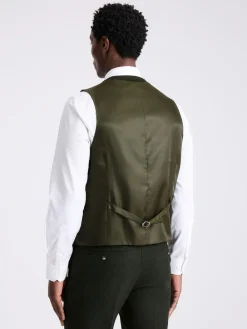 Discount MOSS Slim Donegal Tweed Suit Waistcoat Khaki
