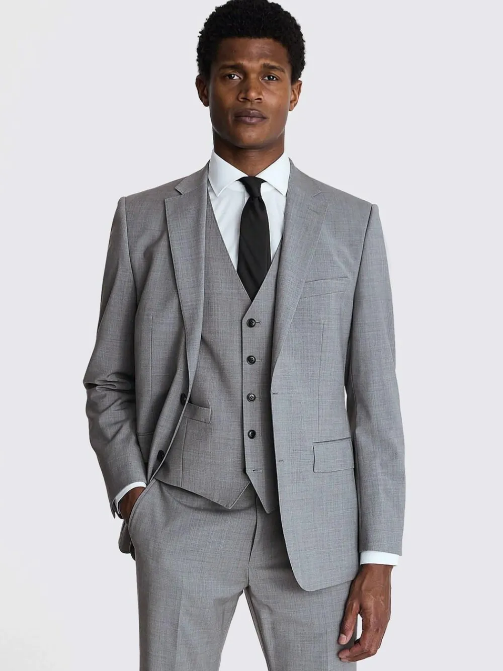 MOSS Light Grey Marl Tailored Performance Suit Jacket^ Grey Suits