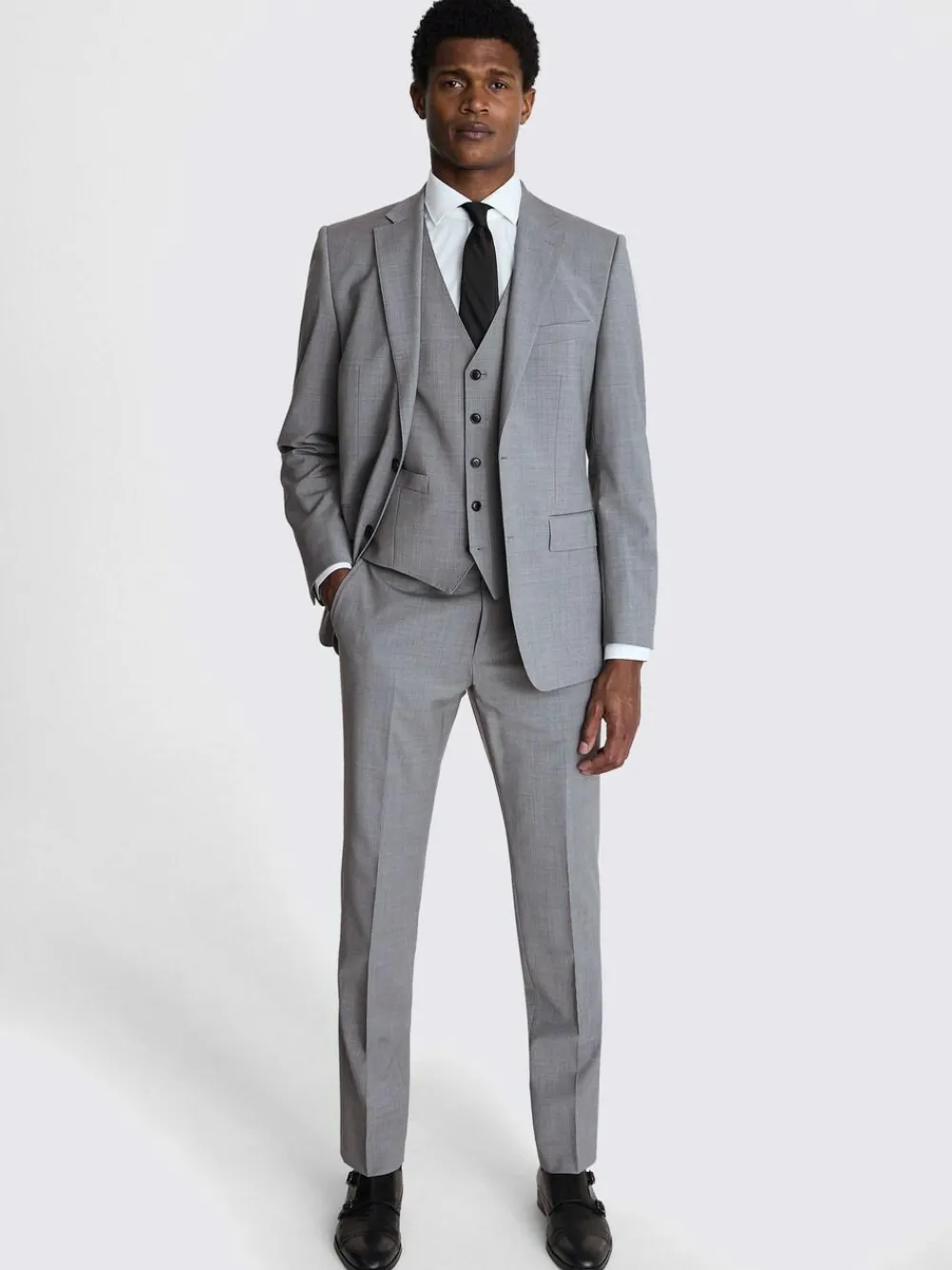 MOSS Light Grey Marl Tailored Performance Suit Jacket^ Grey Suits
