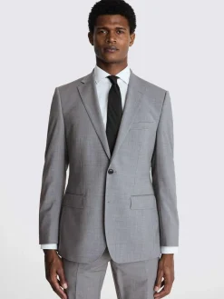 MOSS Light Grey Marl Tailored Performance Suit Jacket^ Grey Suits