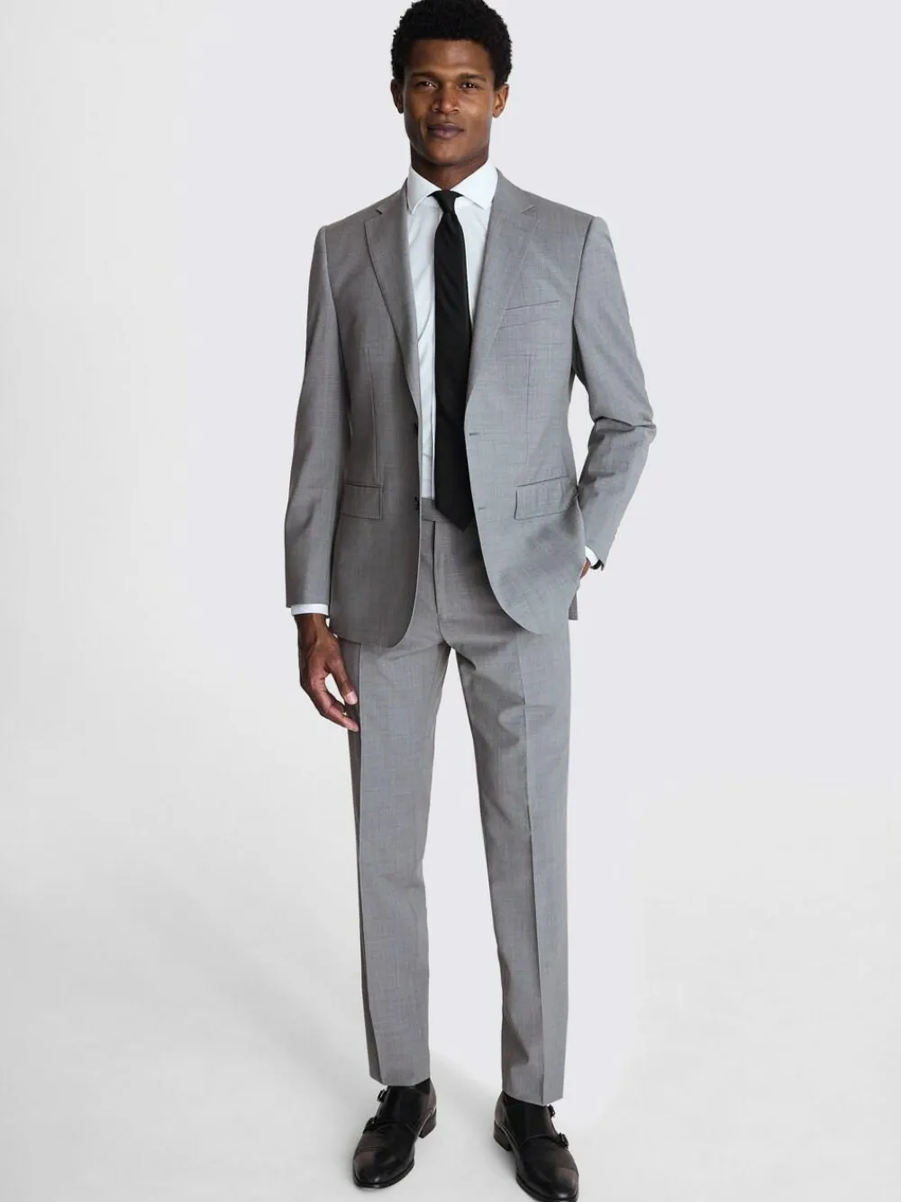 MOSS Light Grey Marl Tailored Performance Suit Jacket^ Grey Suits