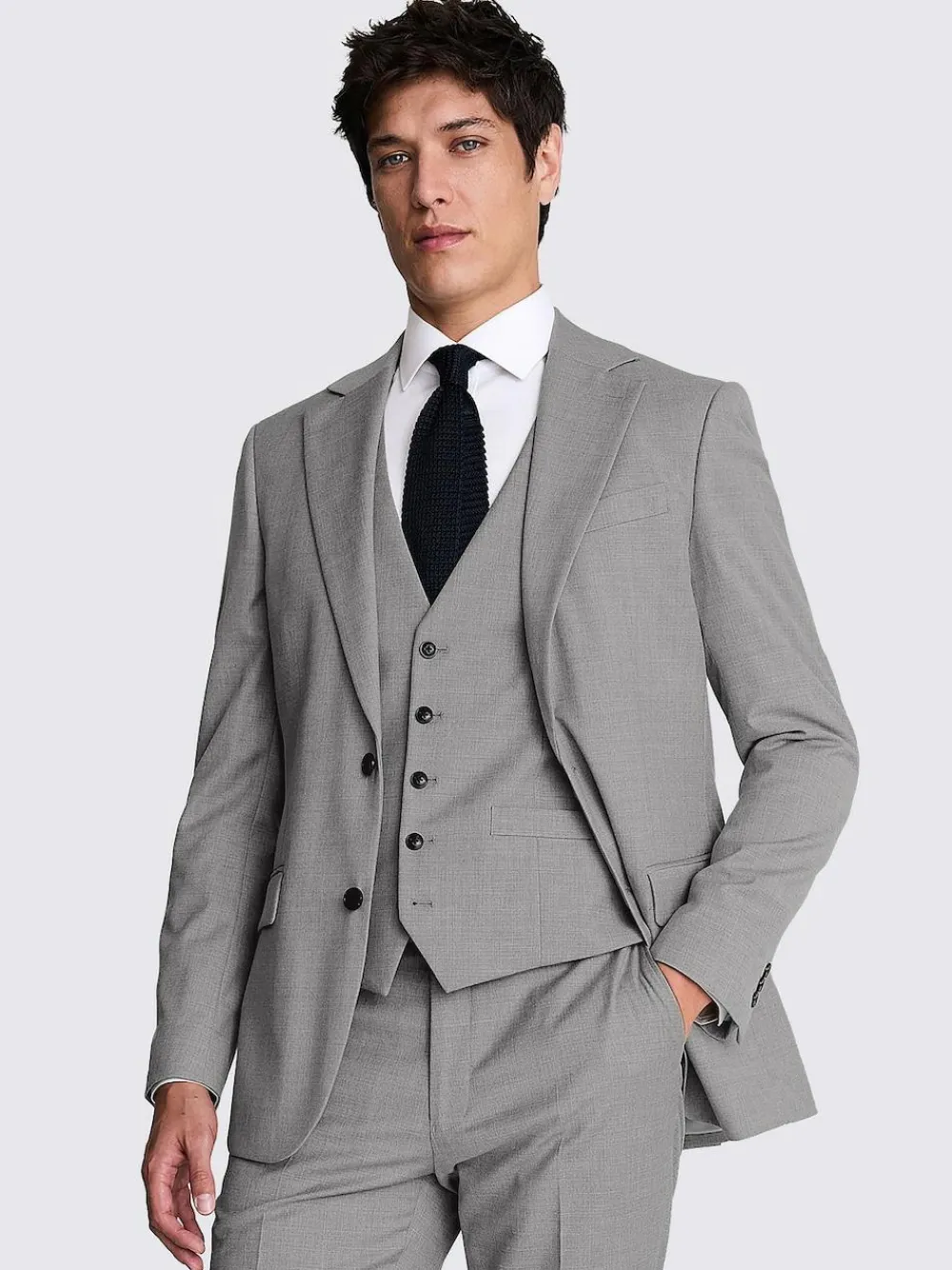 Sale MOSS Tailored Regular Fit Stretch Suit Jacket Light Grey
