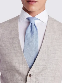 Outlet MOSS Natural Oatmeal Linen Waistcoat