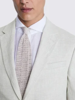 MOSS Natural Slim Fit Puppy Tooth Linen Suit Jacket^ Grey Suits