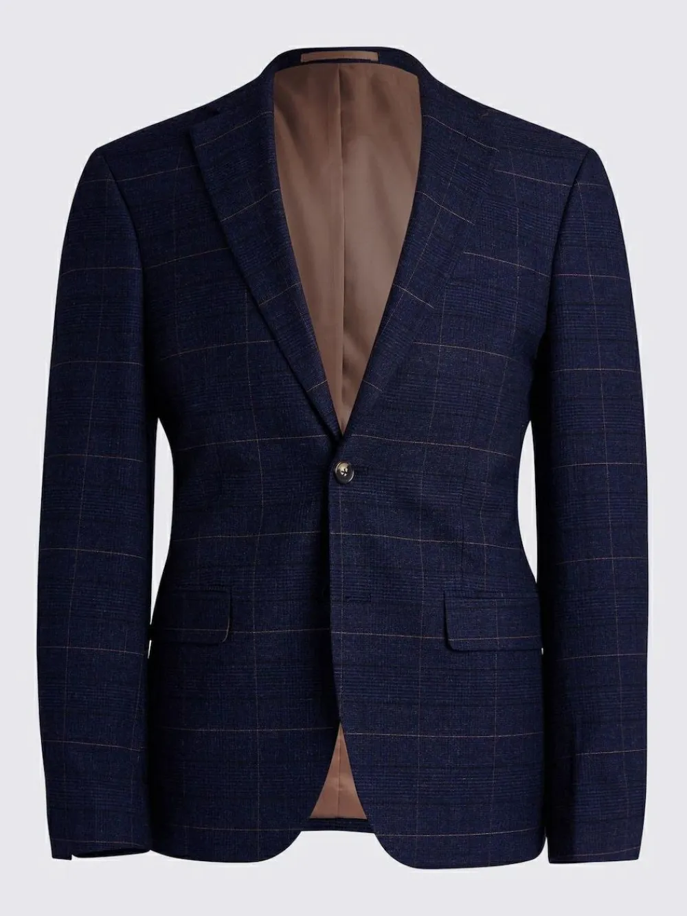 MOSS Navy Black Check Slim Regular Fit Suit Jacket^ Blue Suits