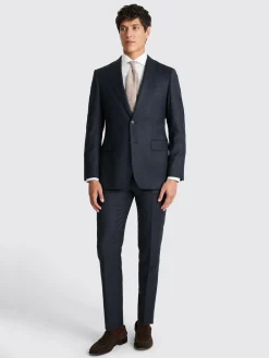 MOSS Navy Check Tailored Performance Suit Jacket^ Blue Suits