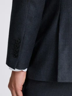 MOSS Navy Check Tailored Performance Suit Jacket^ Blue Suits