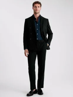 Online MOSS Navy Stripe Slim Double Breasted Suit Jacket