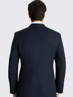 Best MOSS Tailored Fit Performance Double Breasted Suit Jacket Navy