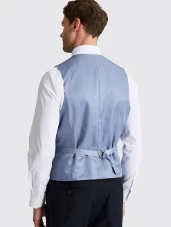 MOSS Navy Tailored Performance Suit Waistcoat^ Vests