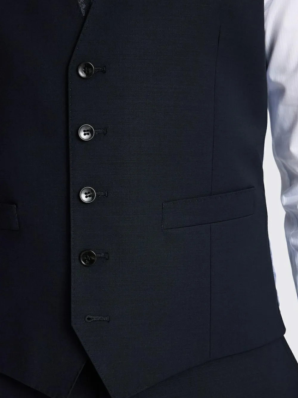 MOSS Navy Tailored Performance Suit Waistcoat^ Vests