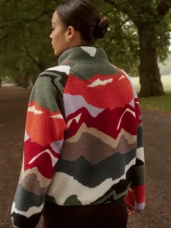 Next Active Printed Borg Jacket Mountain Print