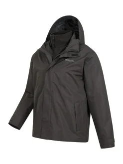 Mountain Warehouse Black Mens Fell 3-In-1 Water Resistant Jacket^ Coats & Jackets|Coats & Jackets