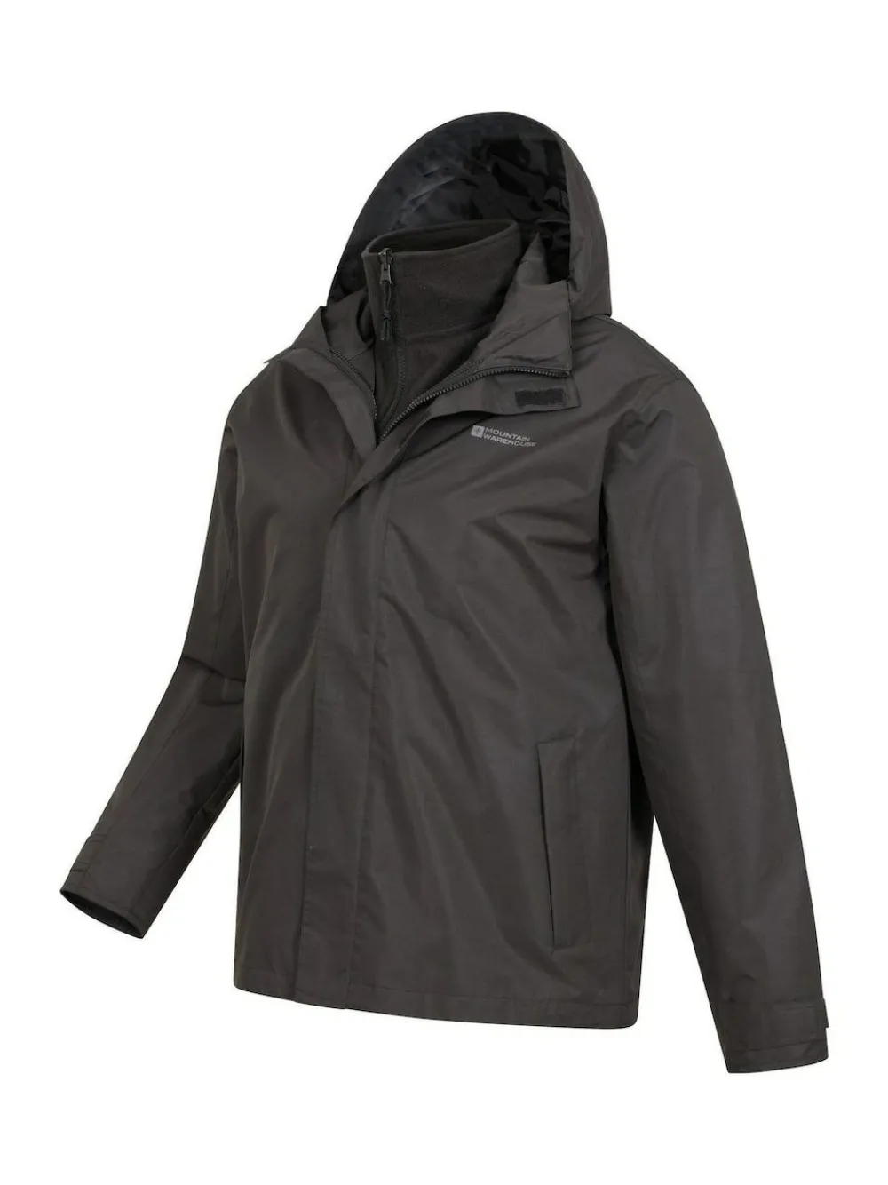 Mountain Warehouse Black Mens Fell 3-In-1 Water Resistant Jacket^ Coats & Jackets|Coats & Jackets