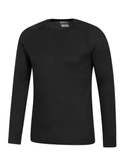 Discount Mountain Warehouse Talus Mens Round Neck Thermal Top Black