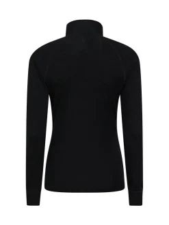 Mountain Warehouse Black Womens Merino Zip Neck Thermal Top^Women Thermals