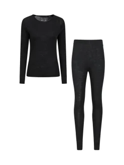 Hot Mountain Warehouse Black Womens Merino Long Sleeve Thermal Top