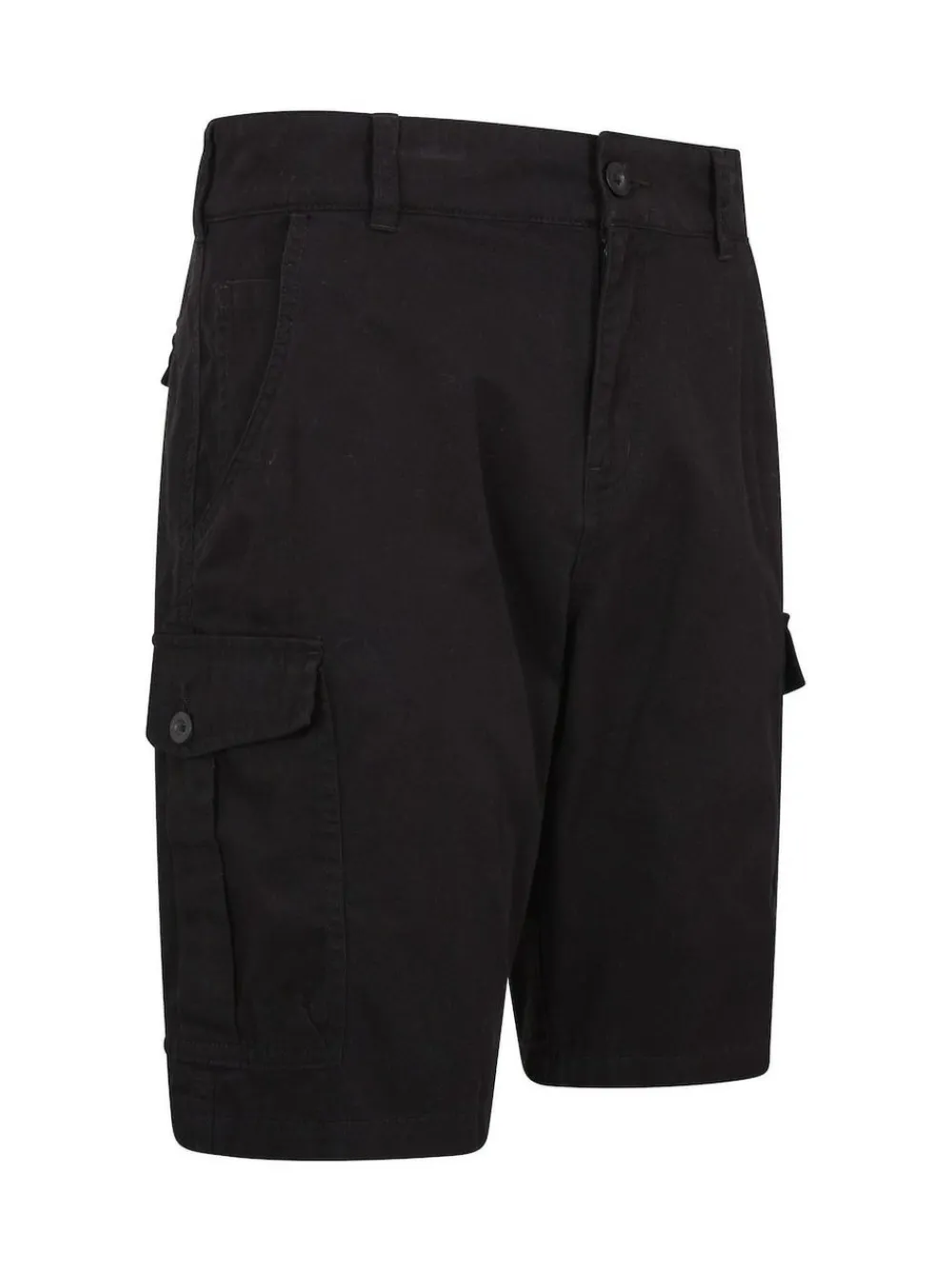 Online Mountain Warehouse Black Mens Lakeside 100% Cotton Cargo Shorts