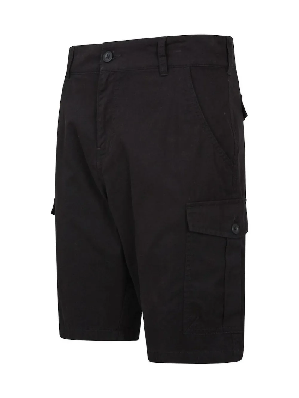 Online Mountain Warehouse Black Mens Lakeside 100% Cotton Cargo Shorts