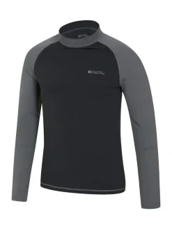 Mountain Warehouse Black Mens Long Sleeve Rash Vest^ Swimwear