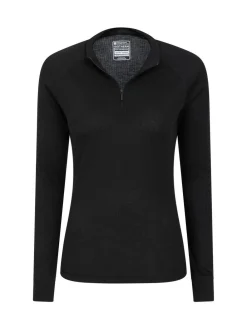 Discount Mountain Warehouse Talus Womens Zip Neck Thermal Top Black