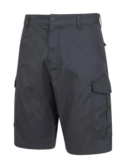 Outlet Mountain Warehouse Black/Grey Mens Lakeside 100% Cotton Cargo Shorts