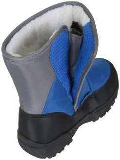New Mountain Warehouse Caribou Kids Single Stripe Sherpa Lined Adaptive Snow Boots Blue