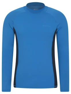 New Mountain Warehouse Mens Long Sleeve Rash Vest Blue
