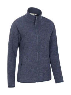 Discount Mountain Warehouse Womens Snowdon Melange II Full-Zip Fleece Dark Blue