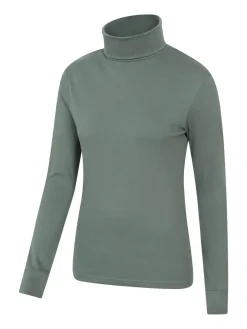 Outlet Mountain Warehouse Maribel Cotton Roll Neck Top Green